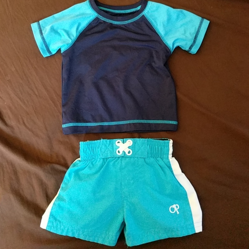 OP Boys Swim Trunks & Rashgaurd Set